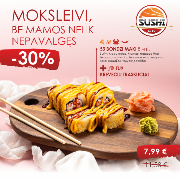 Sushi city nuolaidos